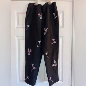 Allison Taylor Women’s Size 6 Martini Glass Silk Pants
